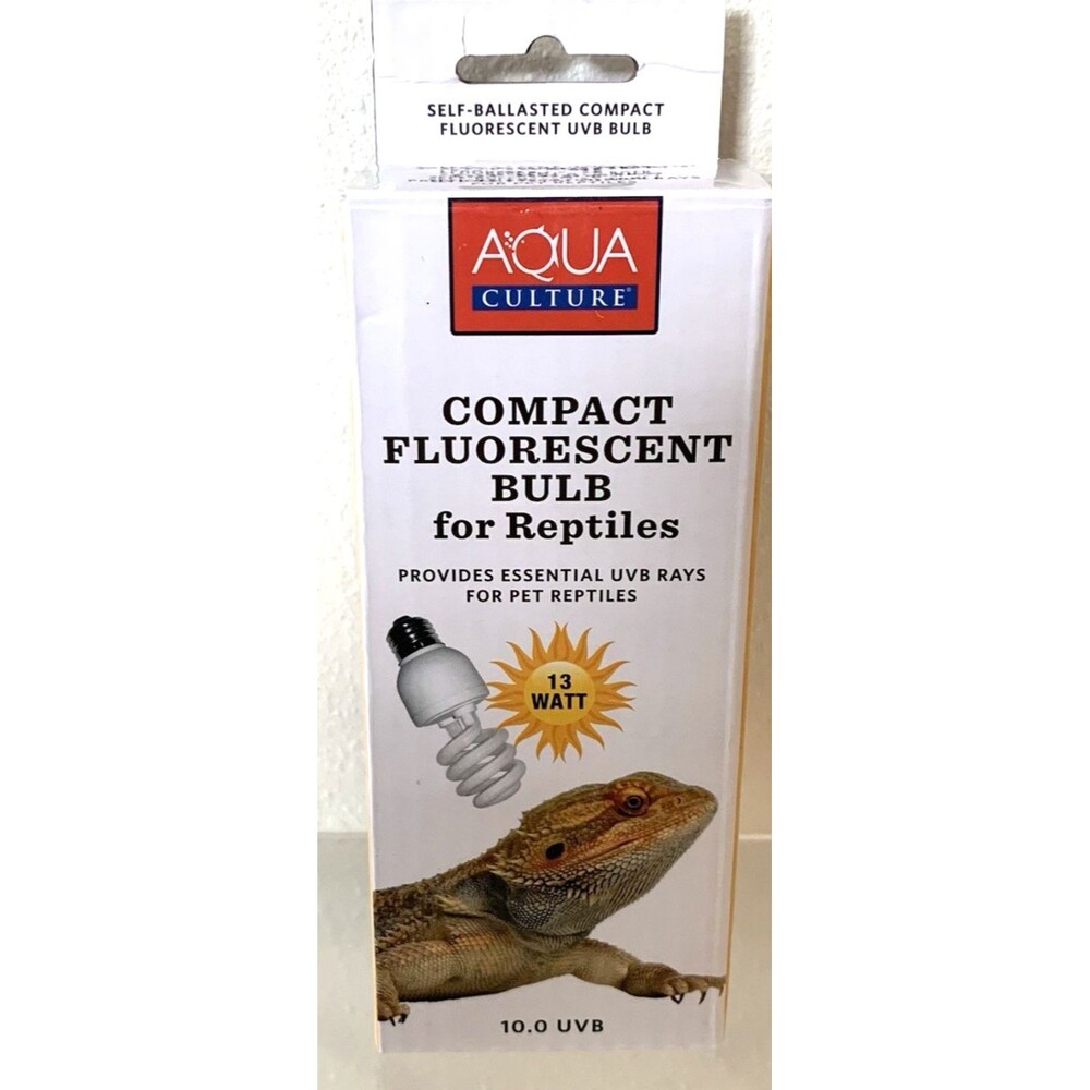 Aqua Culture Compact Fluorescent Bulb For Reptiles Provides UVB Rays 13 Watt New